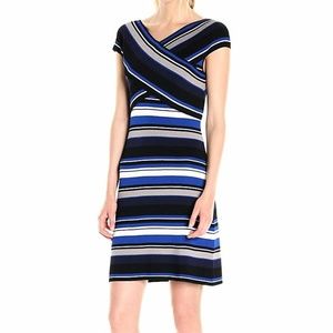 Ivanka Trump XL Dress Blue Striped Knit